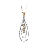 14K Rose and White Gold Diamond Pendant - 1.16 Ct.