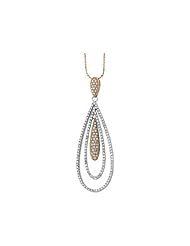 14K Rose and White Gold Diamond Pendant - 1.16 Ct. -- LIFETIME WARRANTY