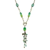 Emerald City Faux Toggle Tassel Drop Necklace