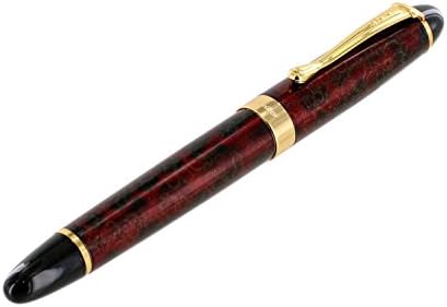 TINYPONY Jinhao X450 Dark Red Fountain Pen Medium Nib Gold Trim
