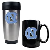 North Carolina Tar Heels - UNC Stainless Steel Travel Tumbler & Ceramic Mug Set NCAA College Athletics