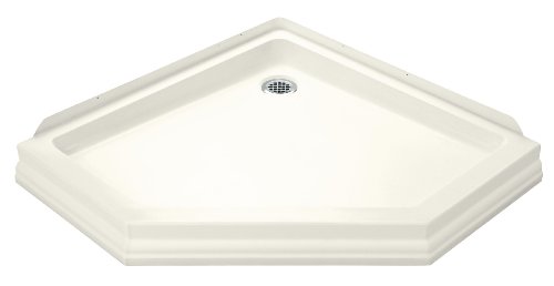 KOHLER K-9455-96 Devonshire Neo-Angle FRP Shower Receptor, Biscuit