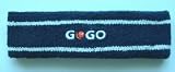 GOGO Thick Two Color Stripe Embroidery Head Band w / GOGO Logo(Narrow), Headband, Sweatband