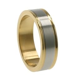 316L Stainless Steel Ring anodized in gold color. Width: 6mm