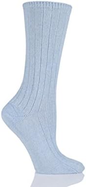 SockShop of London Ladies 1 Pair 100% Cashmere Bed Socks 6-9 Seaspray