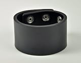 1-1/2" Black Plain Leather Wristband 80s Gothic Punk Heavy Metal Death Fetish