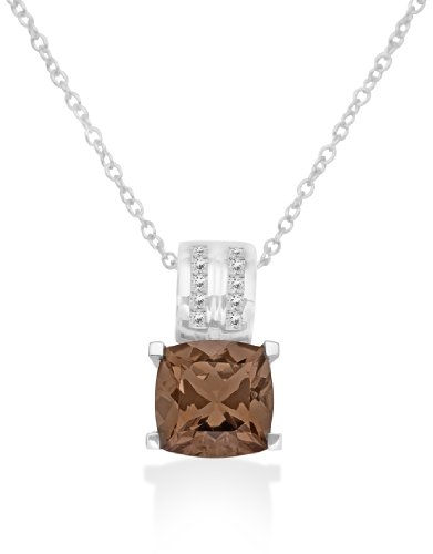 Miore Damen-Halskette 925 Sterling Silber mit Rauchquarz Anh&auml;nger und Zirkonia MHS022N Preisvergleich