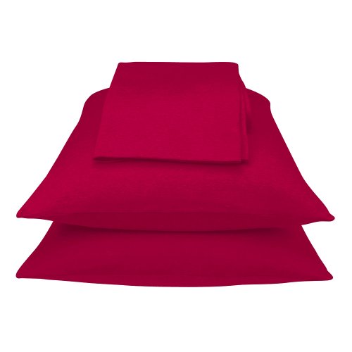 - Solid Red Jersey Sheet Set – Twin