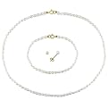 Childrens Rice Pearl Flower Jewelry Set