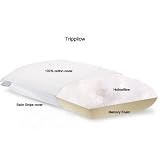 Unique 5* 300TC Percale Cotton Cover Half Memory Half Hollowfibre Tri-Pillow