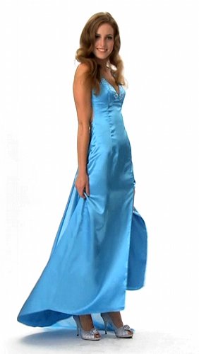 Luxus Abendkleid, Ballkleid, Kleid, Empire Linie, Farbe blau, Gr.34