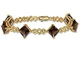 Square-Cut Smokey Quartz Tennis Bracelet