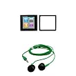 EMPIRE Black Rubberized Snap-On Cover Case + Green 3.5mm Stereo Headphones for for Apple iPod Nano 6th Gen EMPIRE Black Rubberized Snap-On Cover Case + Green 3.5mm Stereo Headphones for for Apple iPod Nano 6th Gen
