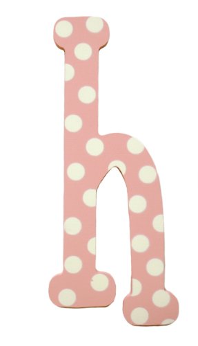 My Baby Sam Polka Dot Letter h, Pink/White