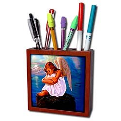 Angels - Angel - Tile Pen Holders-5 inch tile pen holder