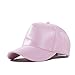 Yanzi6 Men Women Plain Color Pu Synthetic Leather Adjustable Snapback Cap