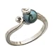 Jewelry : 14Kt White Gold Twist Cultured Black Pearl Ring