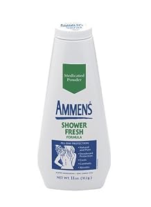 Ammens Medicated Powder, Shower Fresh Formula, 11-Ounce Bottles (Pack of 4)