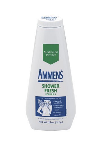 Ammens Medicated Powder, Shower Fresh Formula, 11-Ounce Bottles (Pack of 4)