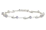1 1/8 Carat Tanzanite and Diamond 10K White Gold Bracelet