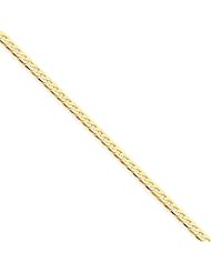 14k Yellow Gold 16in 2.2mm Flat Beveled Curb Necklace Chain. Metal Wt- 3.41g