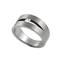 Titanium with Cubic Zirconia Accent Ring
