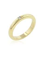 Solitaire CZ Golden Wedding Band Ring