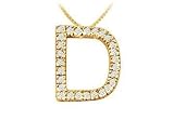 Classic D Initial Diamond Pendant : 14K Yellow Gold - 0.45 CT Diamonds Classic D Initial Diamond Pendant : 14K Yellow Gold - 0.45 CT Diamonds