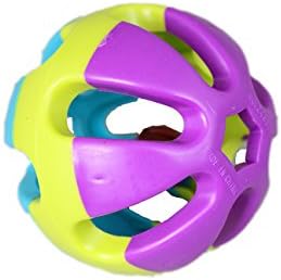 FastPet Tricolor Plastic Hollow Rolling Bell Ball Pet Toy for Chew and Fetch Dog Toys