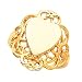 Jewelry : 14K Yellow Gold Heart Signet With Filigree Design Ring