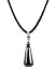Necklace - N69 - Genuine Hematite Beads - Hung on a 16" Silk / Satin Cord + 2" Extension Chain ~ Oval Drop Shape