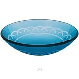 Decolav Blue Etched Art Glass Vessel Sink Bowl