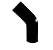 HPS HTSEC45-062-BLK Silicone High Temperature 4-ply Reinforced 45 degree Elbow Coupler Hose, 100 PSI Maximum Pressure, 4