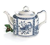 Stoneware Teapot With Blue Toile And Bird Design Beautiful Addition To A Teapot Collection Or Kitchen And Dining Decor