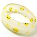 FUN Emotion Yellow Smiley Face N Hearts Chunky Bangle Bracelet