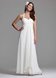 David's Bridal Bridesmaid Dresses Halter Chiffon A-Line with Center Front Draping Style BR1016