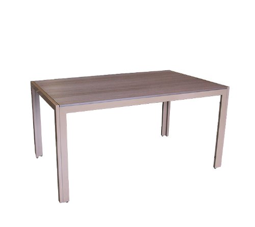Gartentisch Aluminium / Non-Wood 150x90cm Champagner