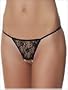 Open All Night Crotchless Thong Panty, ONE SIZE, BLACK