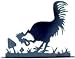 Hammered, Black Rooster Pecking Mailbox Topper