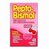 Pepto-Bismol Upset Stomach Reliever/Antidiarrheal Chewable Tablets, Cherry Flavor, 48-Count Boxes (Pack of 3)