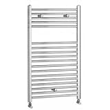 Chrome Bathroom Curved Heated Towel Radiator Rail 760mm x 600mm