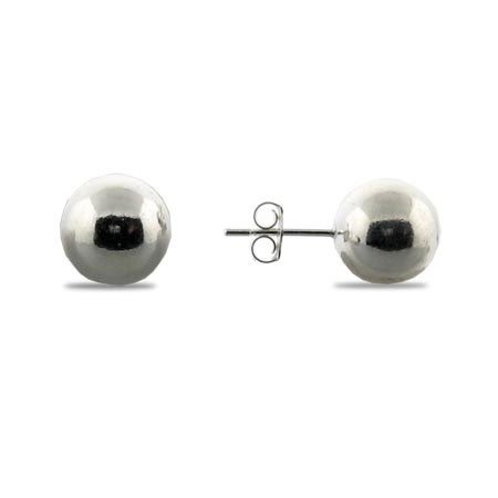 Eve's Addiction 10mm Sterling Silver Bead Earrings