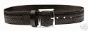 HWC POLICE FIRE EMT EMS SECURITY BLACK LEATHER UNIFORM DUTY GARRISON BELT BASKETWEAVE STYLE, MADE IN USA, SIZE 40"