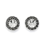 14K White Gold Black Diamond Jacket Earrings Diamond quality A (I2 clarity, I-J color)