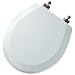 Mayfair 44OR-000 Classic Molded Wood Round Toilet Seat, White with Oil-Rubbed Bronze Hinges