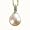 Natural White 9.5-10mm Dewdrop 14k Gold Diamond Cultured Pearl Pendant w. Gold Chain Necklace (Yellow Gold) 18