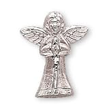 The Perfect 14K White Gold Praying Angel Pin - 12X10MM