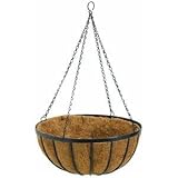Georgian Hanging Basket Coco planter - 16 Inch - Black