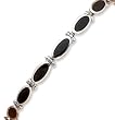 7.5" Oval Reconstituted Black Onyx Link Bracelet
