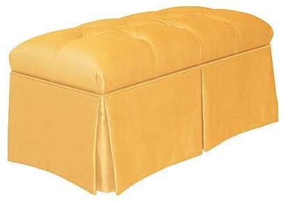 Tufted Skirted Storage Bench in Aztec